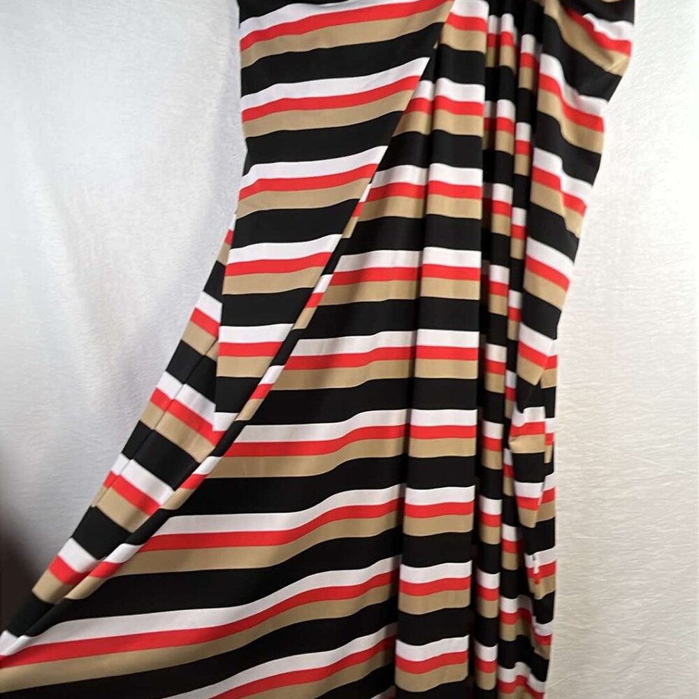 Lane Bryant Striped Skirt Pull On Maxi Skirt Jersey Knit Stretchy 48" Waist